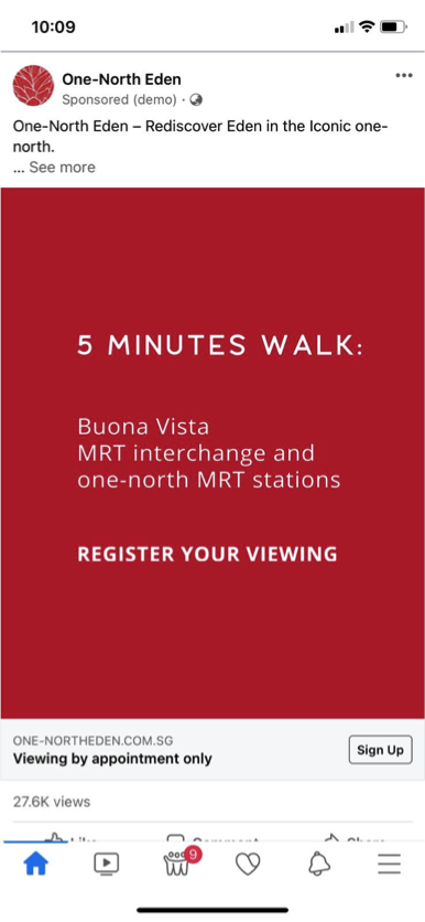 One-North Eden - Facebook Video Mobile